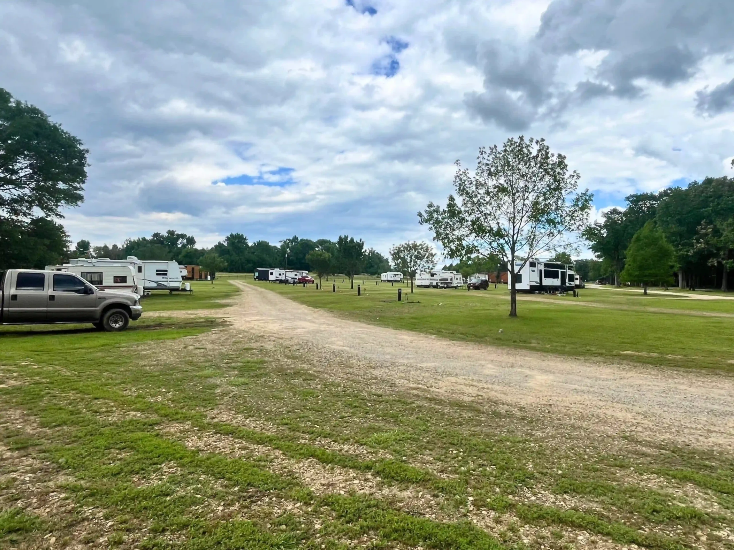RV parking area with electric and water access